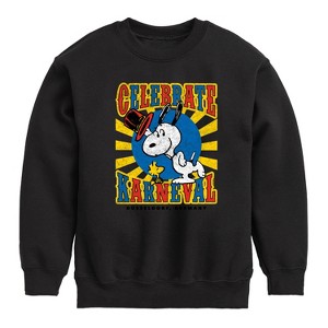 Boys' - Peanuts - Snoopy Celebrate Karneval Graphic Long Sleeve Fleece Sweatshirt - 1 of 4