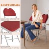Folding Chairs 2 Pack. Metal Chair with Cushion, Non-Slip Feet Pads, Linen Party Chairs for Indoors and Outdoors Meeting and Dining Room - 4 of 4