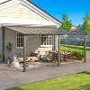 CLIHOME 16 ft. x 12 ft. Outdoor Pergola Large Wall-Mounted Hard Top Lean to Metal Gazebo Shelter with Patio Roof, Heavy Duty Awnings - 3 of 4