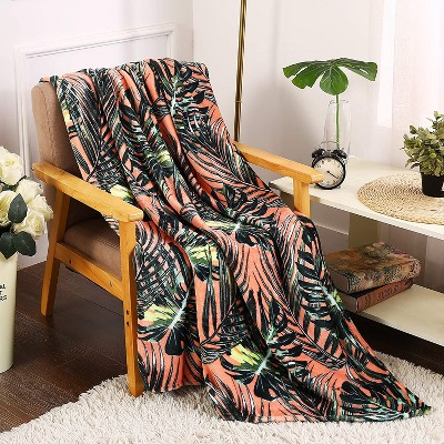 Extra Plush and Comfy Microplush Throw Blanket (50" x 60") Palm Paradise