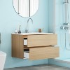 KWPZQEB 32" Modern Wall-Mounted Bathroom Vanity with Sink Combo, Floating Cabinet with 2 Drawer & Unique Handle-Free Design for Small Space - 4 of 4