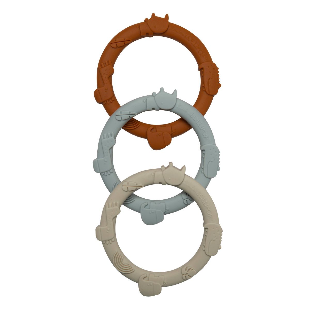 Loulou Lollipop Silicone Wild Teething Ring Soother Set - 3pc - thumbnail 7