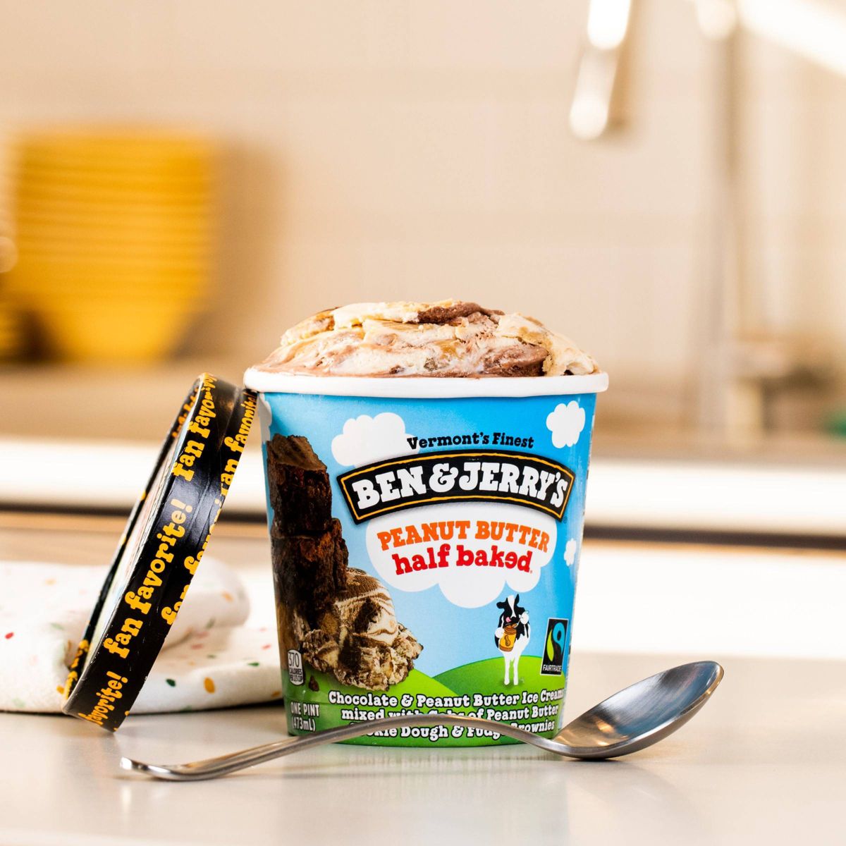 Ben & Jerry's Peanut Butter Half Baked Chocolate & Peanut Butter Ice Cream - 1pt - thumbnail 6