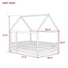 COWLOWN Full Size House Floor Bed with Roof & Safety Guardrails, Wooden Bed for Kids and Toddlers - 2 of 4