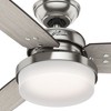 Hunter 60" Sentinel Brushed Nickel Lighted Ceiling Fan with Grey Walnut Blades - Modern Design, WhisperQuiet Motor - 4 of 4