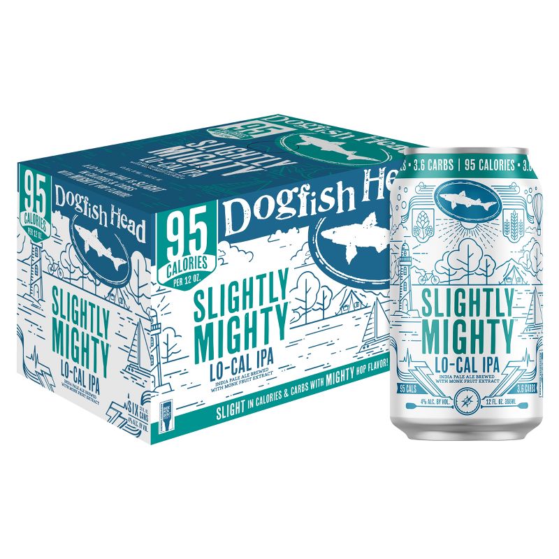 Dogfish Head Slightly Mighty Lo-Cal IPA Beer - 6pk/12 fl oz Cans, 1 of 10