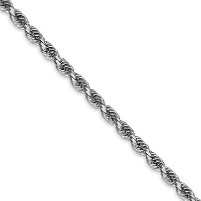 Black Bow Jewelry 3.3mm, 14k White Gold D/C Quadruple Rope Chain Necklace