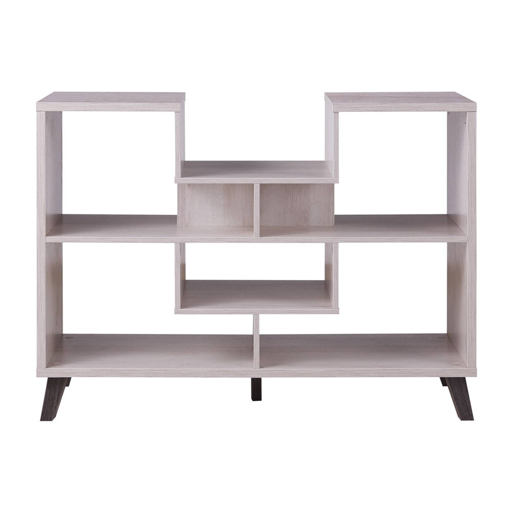 Photos - Coffee Table Alitano 6 Shelf Console Table White - miBasics: Modern Storage, Tapered Legs, MDF & Particle Board