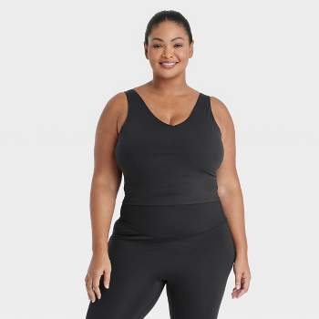 Women's Light Support Allover Cozy Cami Sports Bra - All In Motion™  Heathered Black 4x : Target