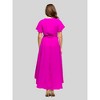 24seven Comfort Apparel Womens V Neck Belted Faux Wrap High Low Dress - 3 of 4