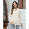 WhizMax Women's Cable Knit Maternity Tops Round Neck Long Sleeve Pregnancy Nursing Pullover Sweatshirt Double Split Buttons - 3 of 4