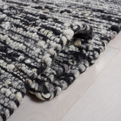 Natura Black and Gray Handwoven Wool Area Rug