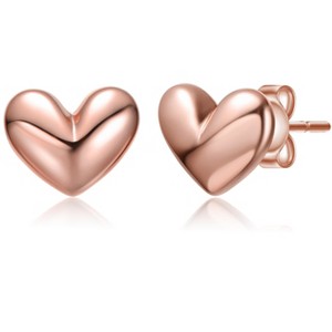 Guili Minimalist Heart Stud Earrings in White, Gold, or Rose Gold – Timeless, Lightweight Accessory for Elegant Style. Perfect Gift or Outfit Finisher - 1 of 2