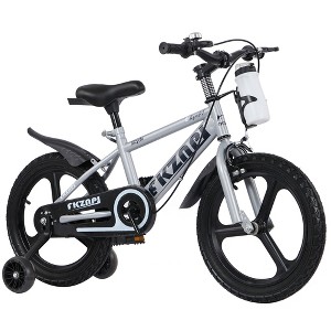 Zeus & Ruta 18'' Kids Bike with Training Wheels & Night Glow, Magnesium Wheels, Adjustable Seat, Water Bottle, for Boys & Girls Ages 3-9 - 1 of 4