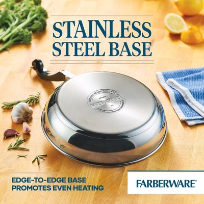 Farberware 15-Piece Stainless Steel Nonstick Cookware Set with Utensils