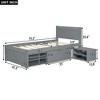 Twin Bed with Drawer, Two Shelves - Gray - 3 of 3