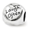 Black Bow Jewelry Sterling Silver Live Love Laugh 3-Sided Trilogy Bead Charm - 3 of 4