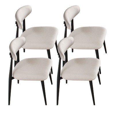 SYFERLORY Dining Chairs set of 4, Upholstered Chairs with Metal Legs for Kitchen Dining Room Light Grey
