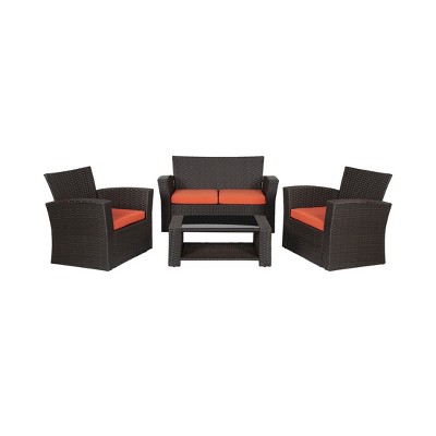 WestinTrends  4-Piece Modern Patio Conversation Sofa Set with Cushions