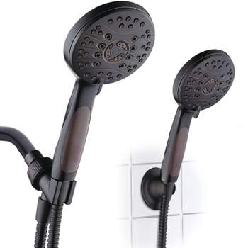 High Pressure 6 Setting Luxury Handheld Shower Head with Extra Wall Bracket Oil Rubbed Bronze - Aquabar