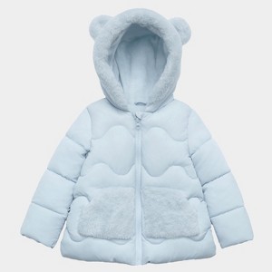 Rokka&Rolla Toddler Baby Girls' Mini Fur Lined Puffer Coat Kids Jacket - 1 of 4