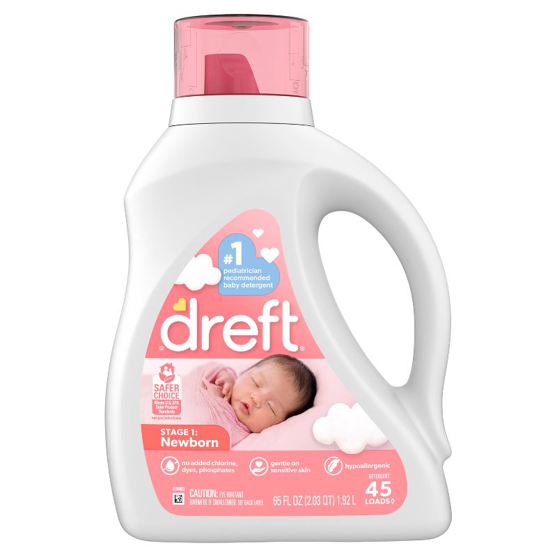 Dreft Stage 1: Newborn HE Compatible Hypoallergenic Baby Liquid Laundry Detergent , 3 of 18