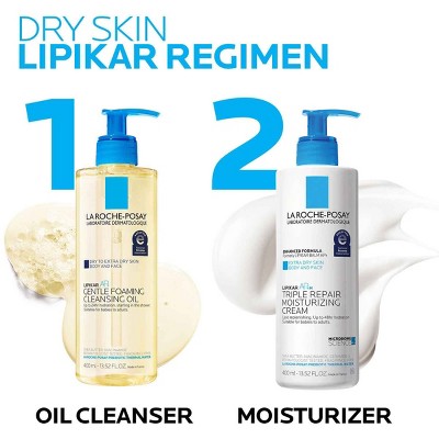 La Roche Posay Lipikar AP+ Gentle Foaming Cleansing Oil - Unscented - 13.52 fl oz: Hypoallergenic, Alcohol-Free, Sensitive Skin