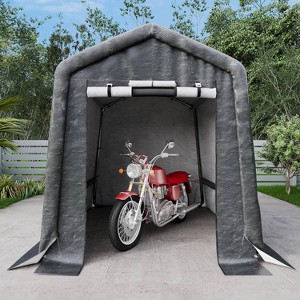 GustoWave 6x8FT Outdoor Portable Storage Shed with Roll-Up Door for Motorcycle, Garden and Tools - 1 of 4