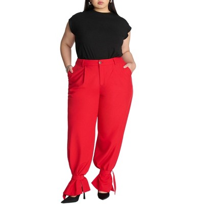 ELOQUII Women's Plus Size Ankle Tie Trouser