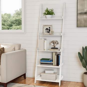 Lavish Home 5-Tier Freestanding Wood Ladder Bookshelf for Storage