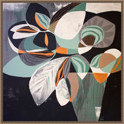 Abstract Floral Beaded Framed Canvas Wall Art, 22 x 22