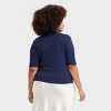 Women's Elbow Sleeve Mock Turtleneck Ribbed T-Shirt - A New Day™ - 2 of 3