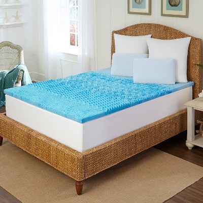 Arctic Sleep Queen Blue Gel Memory Foam Mattress Topper