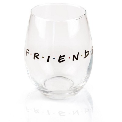 Silver Buffalo Friends Logo 20oz Stemless Wine Glass