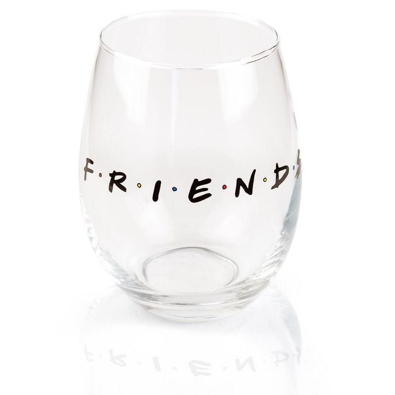 Silver Buffalo Friends Logo 20oz Stemless Wine Glass, 1 of 7