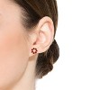 Guili 14k Yellow Gold Round Stud Earrings, Dazzling Gemstone Halo, Vibrant Chic for Everyday Sparkle and Joyous Celebratory Moments - 3 of 3