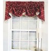 RLF Home 3" Rod Pocket High Quality Fabric Summit Diamond 2-Scoop Empire Valance With Trim for Windows 40" x 25" Wine - 2 of 4