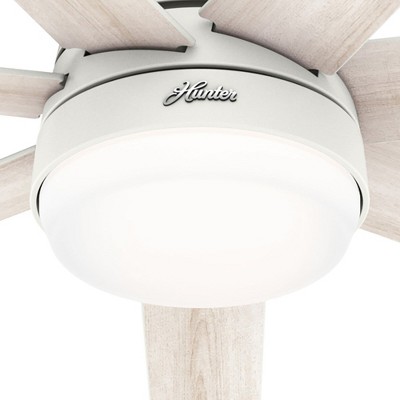 60" Matte White Smart Ceiling Fan with LED Light and Remote