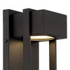 Possini Euro Design Modern Wall Light Sconce Textured Black Hardwired 16" Fixture LED for Bedroom Bathroom Living Room Hallway - 3 of 4