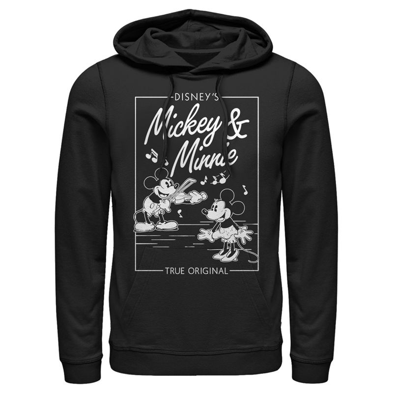 Men's Mickey & Friends Playing Violin Music Poster Pull Over Hoodie, 1 of 5
