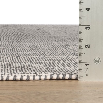 Checkerboard Chic Gray Stripe Synthetic 5' x 8' Area Rug