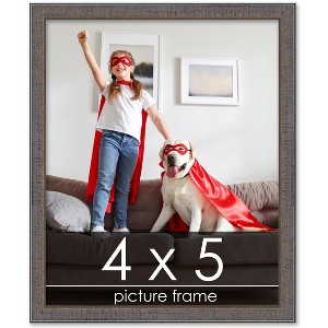 PosterPalooza | Photo Size Textured Grey Picture Frame - UV Acrylic, Foam Board Backing, Hanging Hardware - 1 of 4