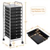 Yaheetech Drawers Rolling Storage Cart Metal Frame Plastic Drawers for Office/Home/Study - image 3 of 4