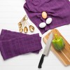 Design Imports  Solid Terry Windowpane Dishtowel Set 4 Piece, 16X26", Eggplant Solid - 4 of 4