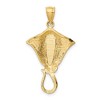 Black Bow Jewelry 14k Yellow Gold & Synthetic Blue Opal Textured Pendant, 20 x 33mm - 3 of 4