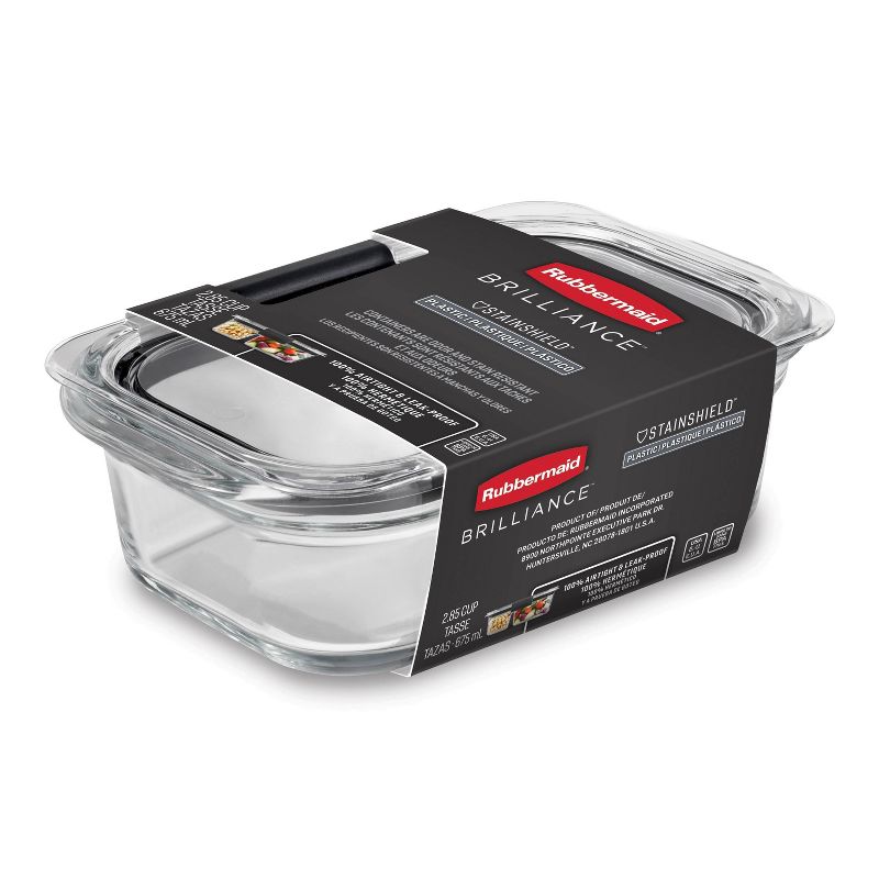 Rubbermaid Brilliance 2.85c Plastic Divided Meal Prep Food Storage Container Clear, 1 of 8