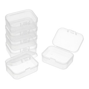 Unique Bargains Plastic Bead Art Craft Jewelry Storage Rectangle Boxes Clear 100 Pcs 2.2" x 1.6" x 0.8" - 1 of 4