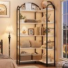 Coucheta 69 Inch Tall 5-Tier Corner Bookshelf with Wood Shelves & Metal Frame, Space Saving Storage for Living Room, Bedroom, Office - 3 of 4