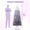 Pre-Lit Snow Flocked Pencil Christmas Tree, Gradient Lights, Foldable Metal Base, Lighted Holiday Decor - 2 of 4