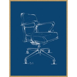 Amanti Art Office Chair Blueprint I by Ethan Harper Canvas Wall Art Print Framed - 1 of 4